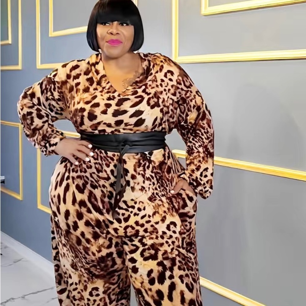 Plus size Leopard Print jumpsuit